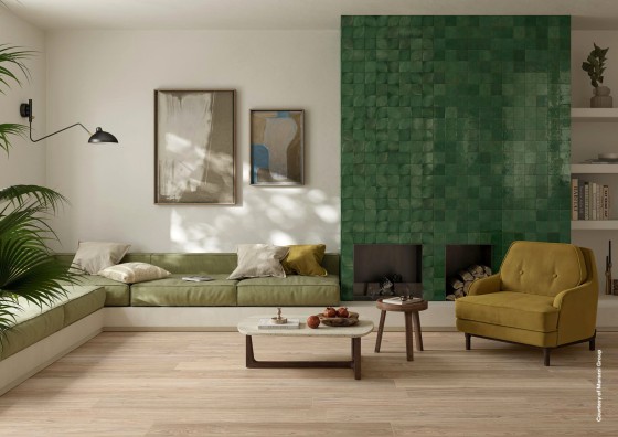 Lume Green Gloss Porcelain Wall & Floor Tile 100x100mm